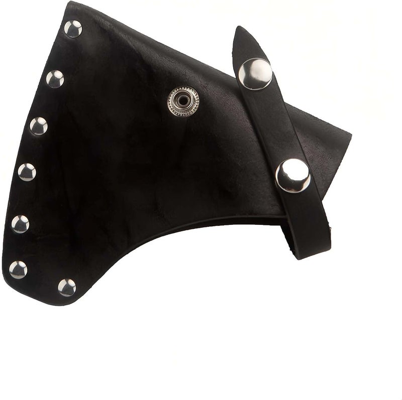 WEKBOSS Pack of 1 Black Leather Hatchet Sheath Axe Adjustable Button Cover Camper Axe Head Protector Tool Lumberjack Outdoors Essentials - Image 1